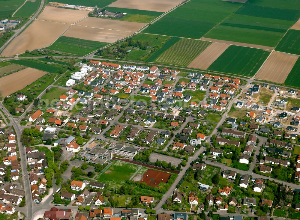 Aerial image Langenau - Single-family residential area of settlement in Langenau in the state Baden-Wuerttemberg, Germany