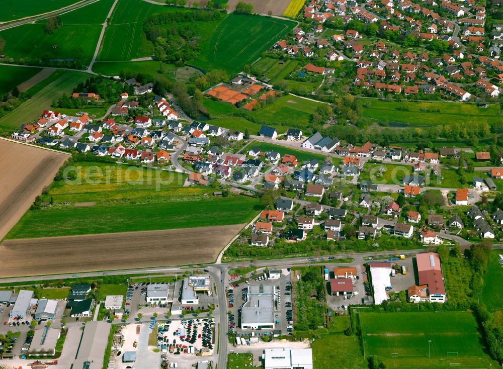 Aerial photograph Langenau - Single-family residential area of settlement in Langenau in the state Baden-Wuerttemberg, Germany