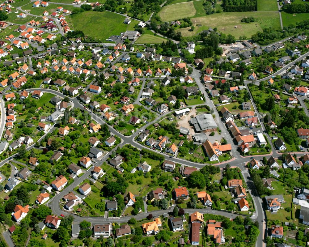 Lauterbach (Hessen) from above - Single-family residential area of settlement in Lauterbach (Hessen) in the state Hesse, Germany