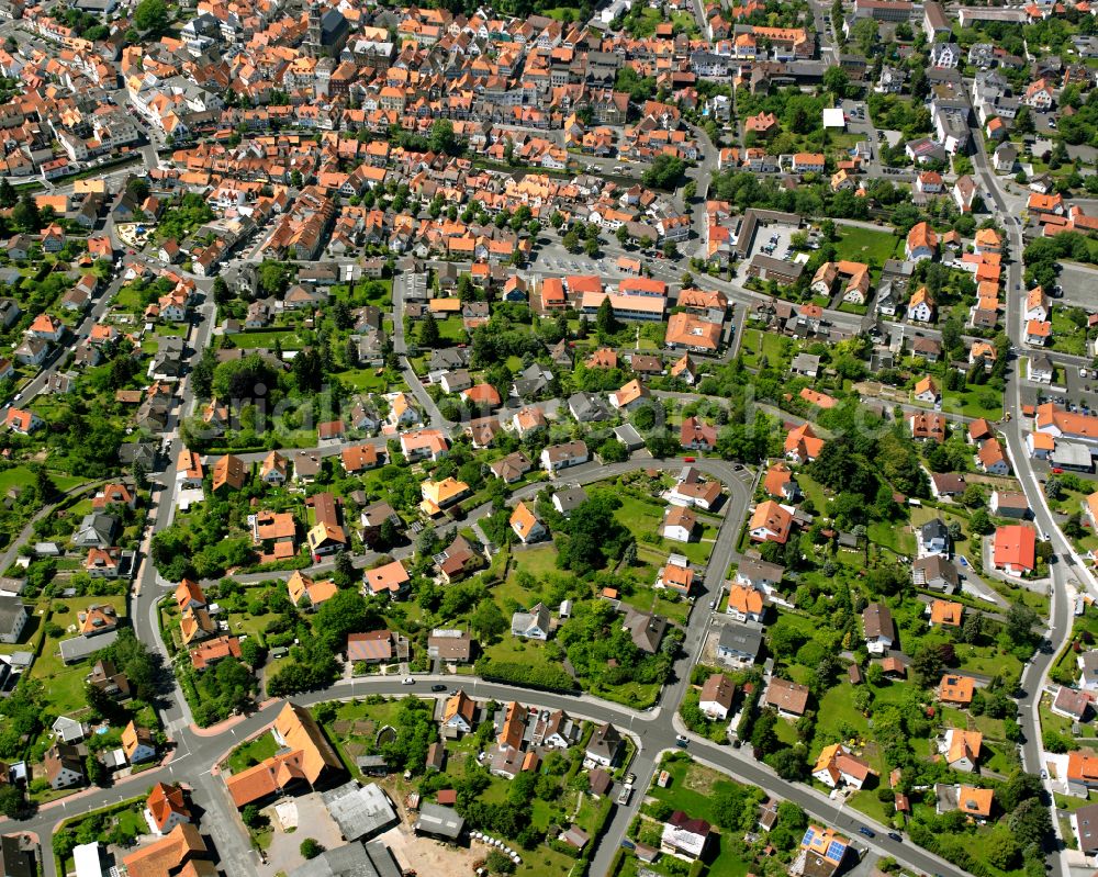 Lauterbach (Hessen) from the bird's eye view: Single-family residential area of settlement in Lauterbach (Hessen) in the state Hesse, Germany