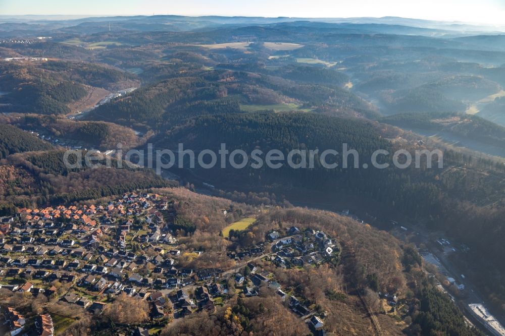 Aerial photograph Lüdenscheid - Single-family residential area of settlement on Stuelbergring - Im Langen Hahn in Luedenscheid in the state North Rhine-Westphalia, Germany