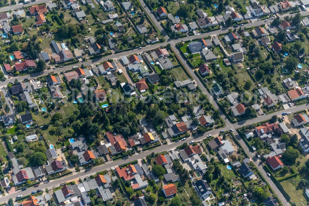 Leipzig from above - Single-family residential area of settlement in the district Mockau in Leipzig in the state Saxony, Germany