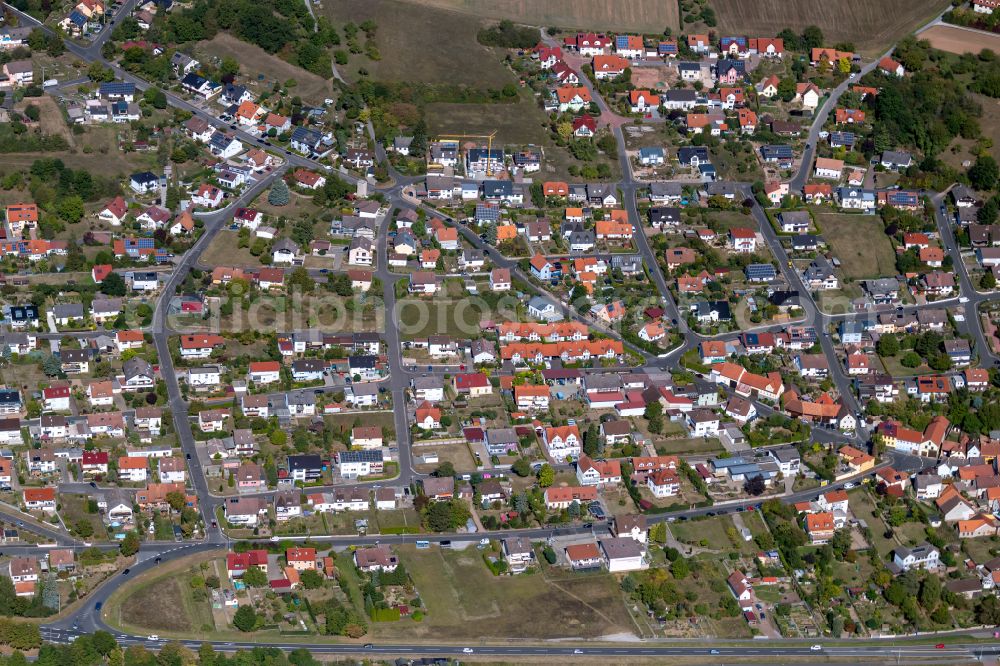 Aerial image Lengfurt - Single-family residential area of settlement in Lengfurt in the state Bavaria, Germany