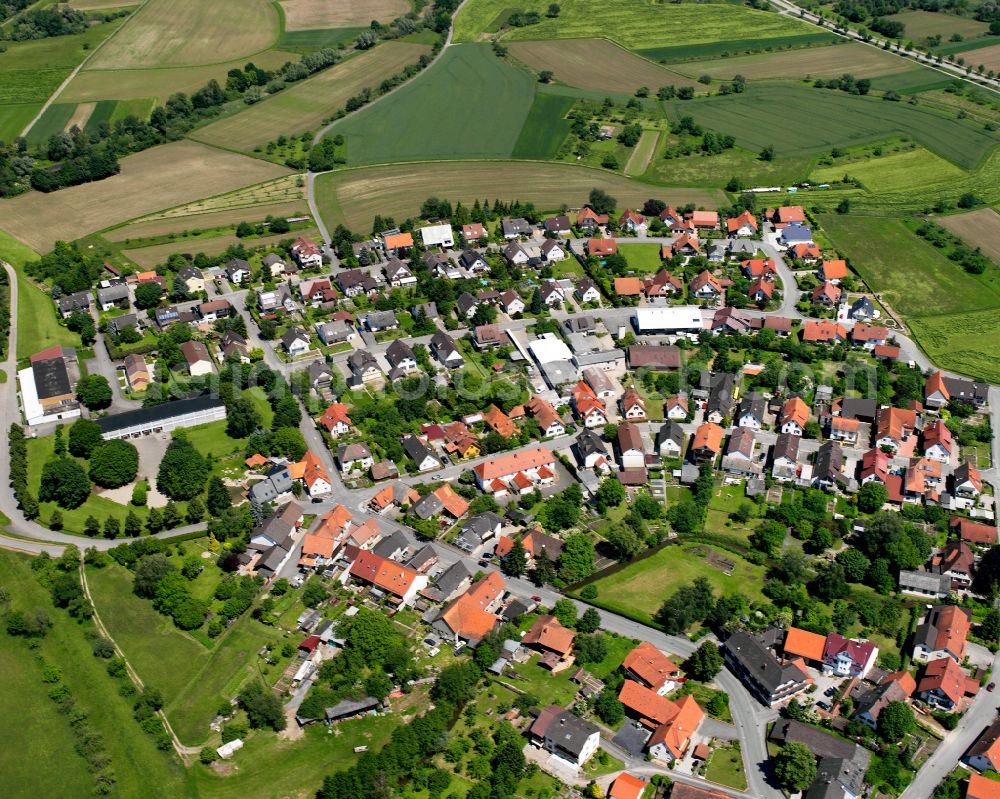 Leutesheim from above - Single-family residential area of settlement in Leutesheim in the state Baden-Wuerttemberg, Germany