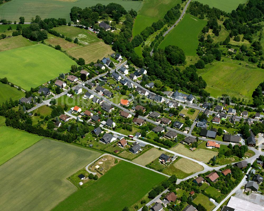 Aerial image Lichtenberg - Single-family residential area of settlement in Lichtenberg Oberfranken in the state Bavaria, Germany