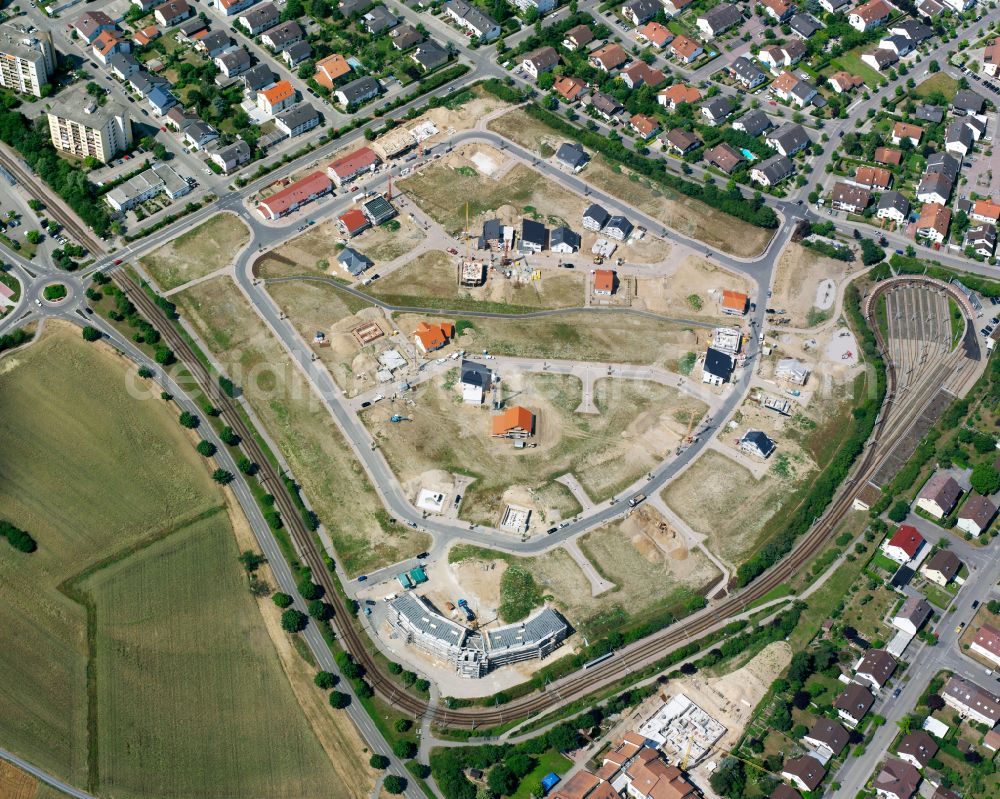 Aerial photograph Linkenheim - Single-family residential area of settlement in Linkenheim in the state Baden-Wuerttemberg, Germany