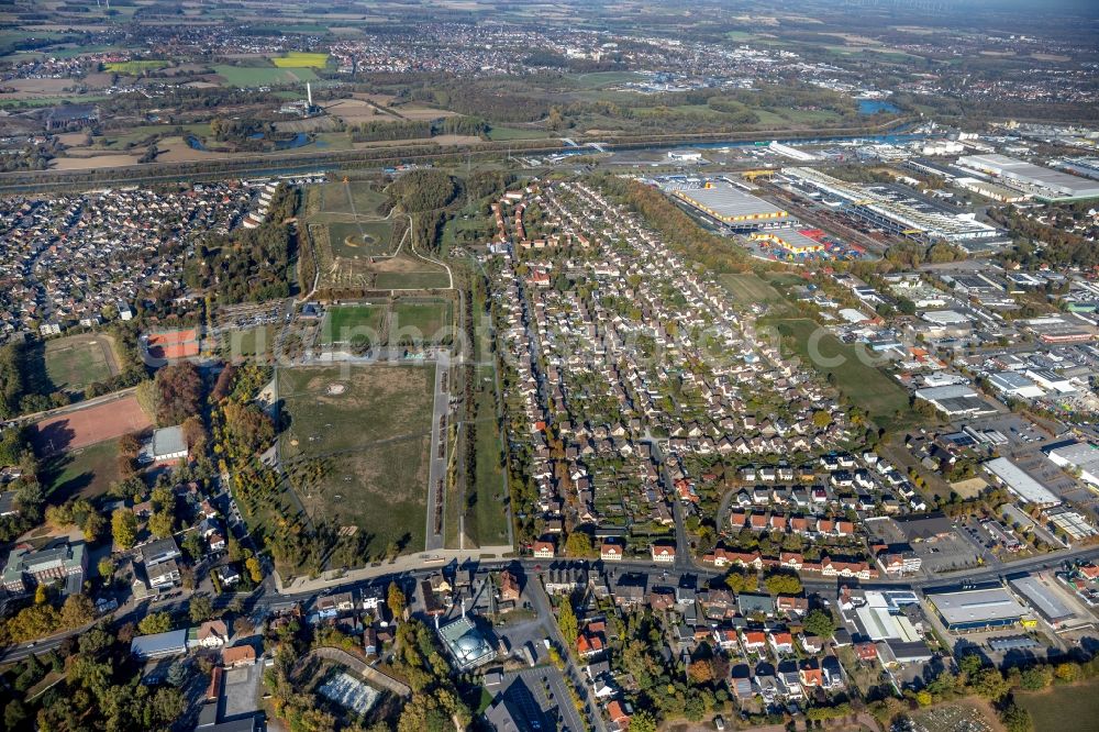 Hamm from above - Single-family residential area of settlement Lippepark Hamm - Schacht Franz in the district Herringen in Hamm in the state North Rhine-Westphalia, Germany