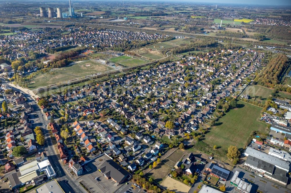 Hamm from above - Single-family residential area of settlement Lippepark Hamm - Schacht Franz in the district Herringen in Hamm in the state North Rhine-Westphalia, Germany