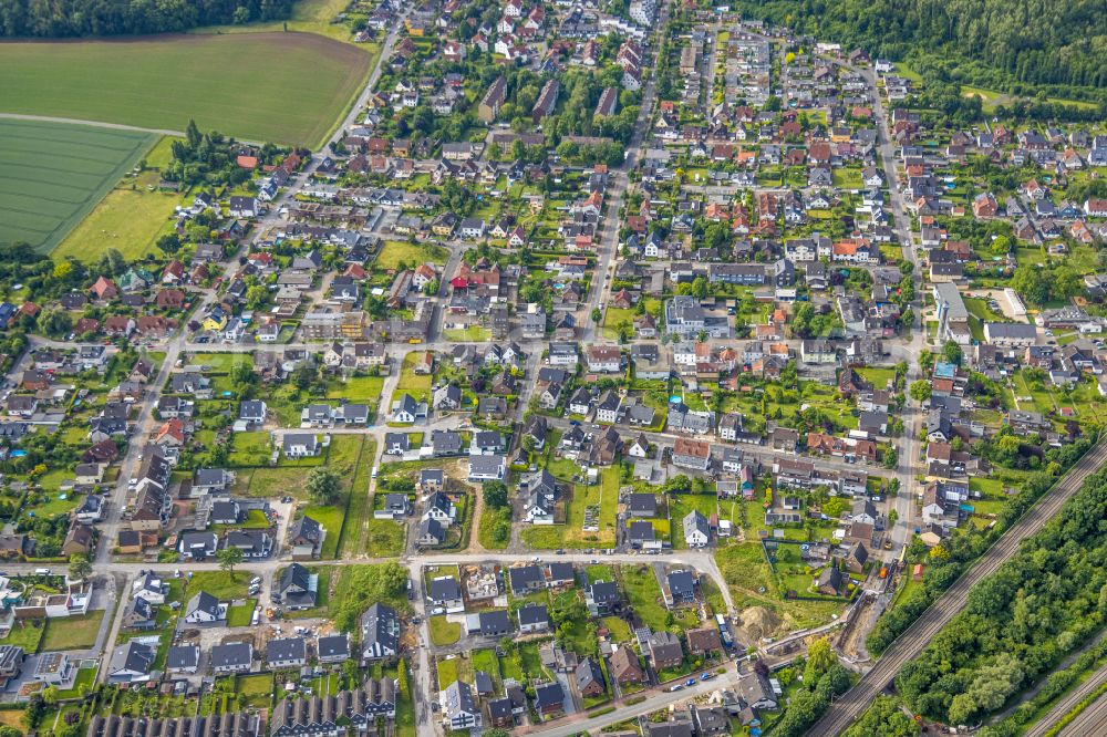 Lohauserholz from above - Single-family residential area of settlement in Lohauserholz in the state North Rhine-Westphalia, Germany