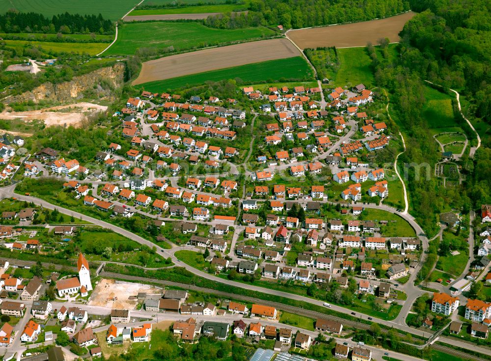 Aerial image Lonsee - Single-family residential area of settlement in Lonsee in the state Baden-Wuerttemberg, Germany