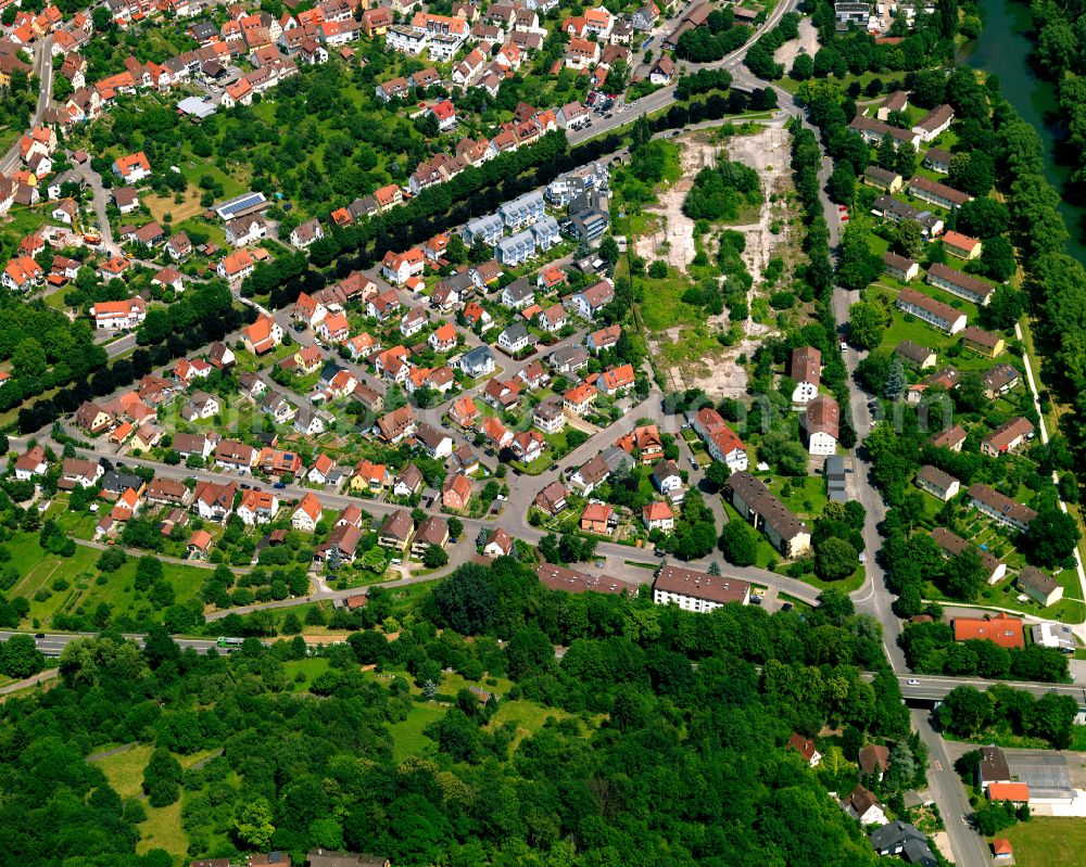 Aerial photograph Lustnau - Single-family residential area of settlement in Lustnau in the state Baden-Wuerttemberg, Germany