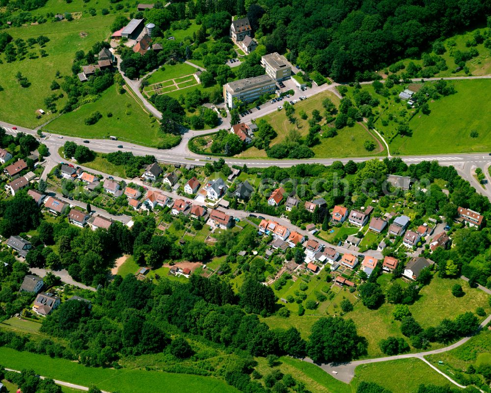 Lustnau from above - Single-family residential area of settlement in Lustnau in the state Baden-Wuerttemberg, Germany