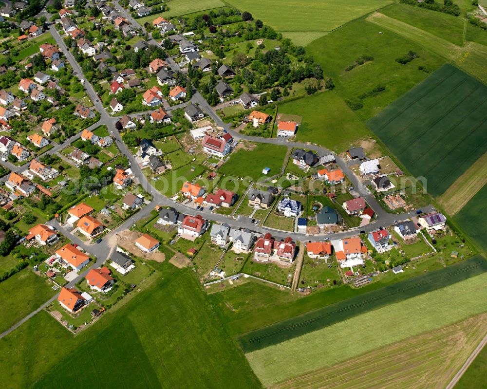 Maar from above - Single-family residential area of settlement in Maar in the state Hesse, Germany