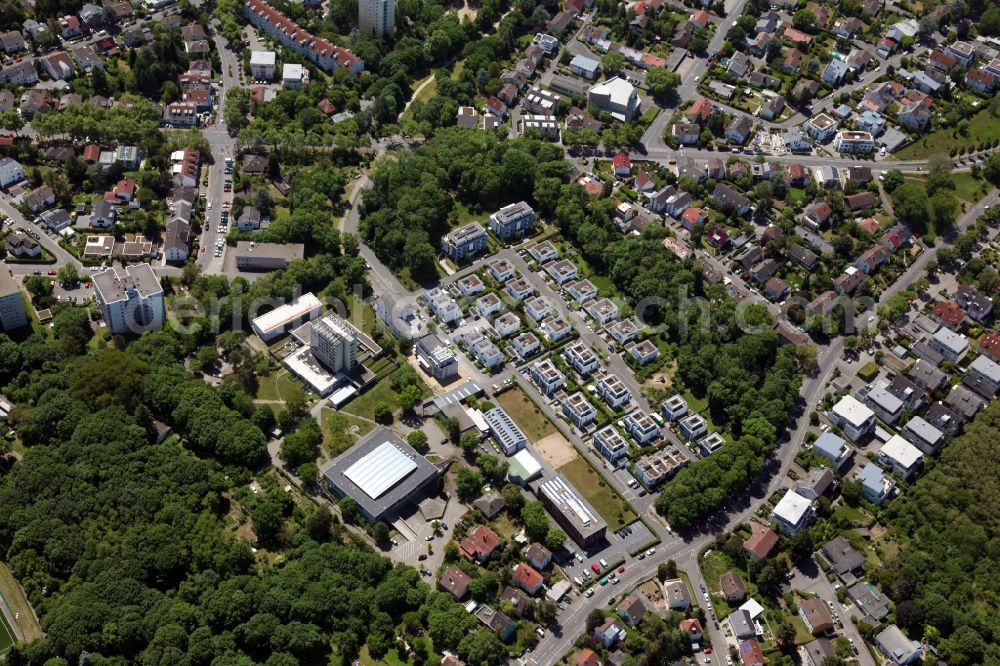 Aerial photograph Mainz - Single-family residential area of settlement in Mainz - Hartenberg in Mainz in the state Rhineland-Palatinate, Germany