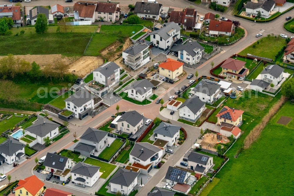 Aerial photograph Malterdingen - Single-family residential area of settlement in Malterdingen in the state Baden-Wurttemberg, Germany