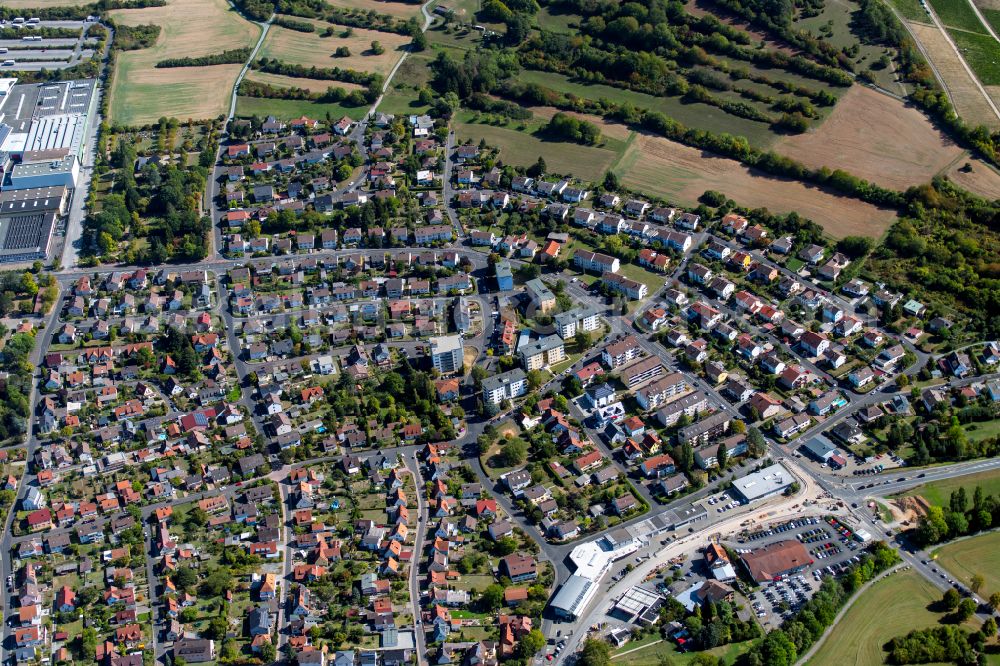 Aerial image Marktheidenfeld - Single-family residential area of settlement in Marktheidenfeld in the state Bavaria, Germany