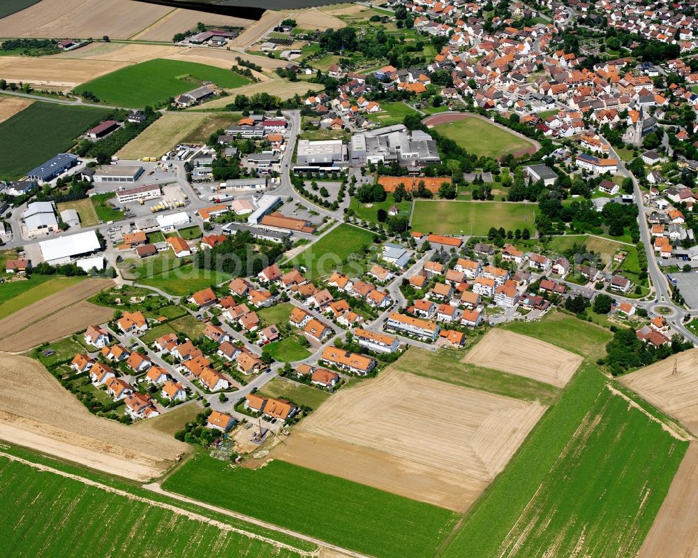 Massenbachhausen from above - Single-family residential area of settlement in Massenbachhausen in the state Baden-Wuerttemberg, Germany