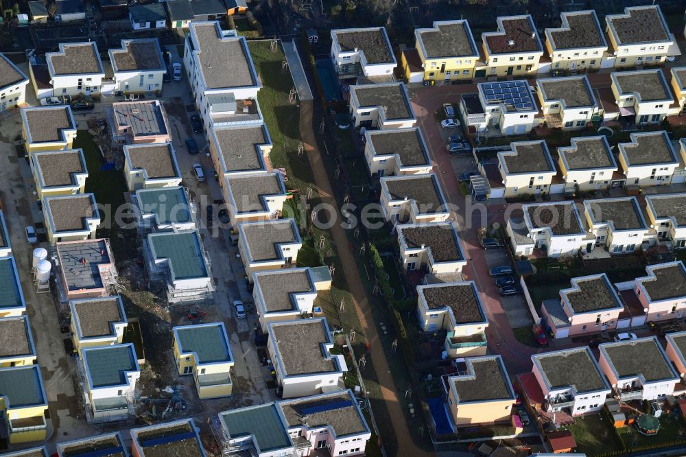 Halle (Saale) from above - Single-family residential area of settlement Max-Maercker-Strasse - Carl-Wentzel-Strasse in Halle (Saale) in the state Saxony-Anhalt, Germany