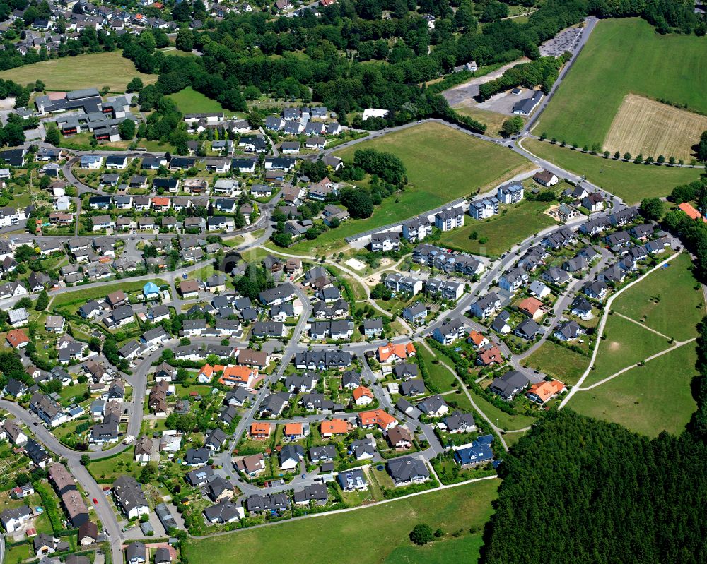 Aerial photograph Meinerzhagen - Single-family residential area of settlement in Meinerzhagen in the state North Rhine-Westphalia, Germany