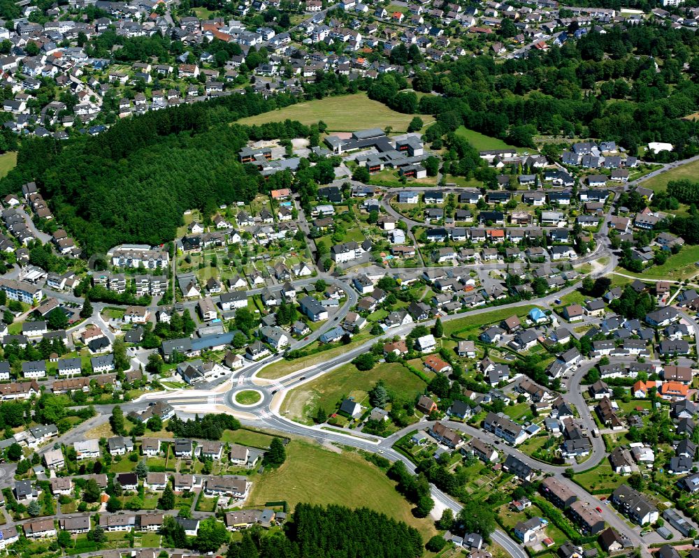 Meinerzhagen from above - Single-family residential area of settlement in Meinerzhagen in the state North Rhine-Westphalia, Germany