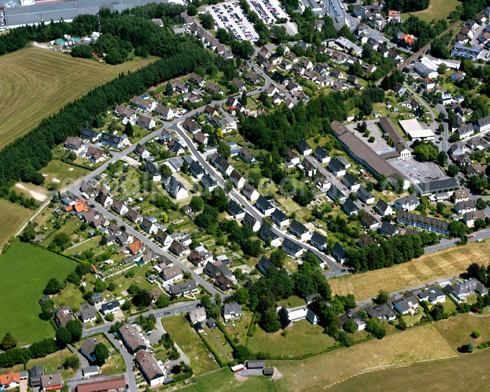 Aerial image Meinerzhagen - Single-family residential area of settlement in Meinerzhagen in the state North Rhine-Westphalia, Germany