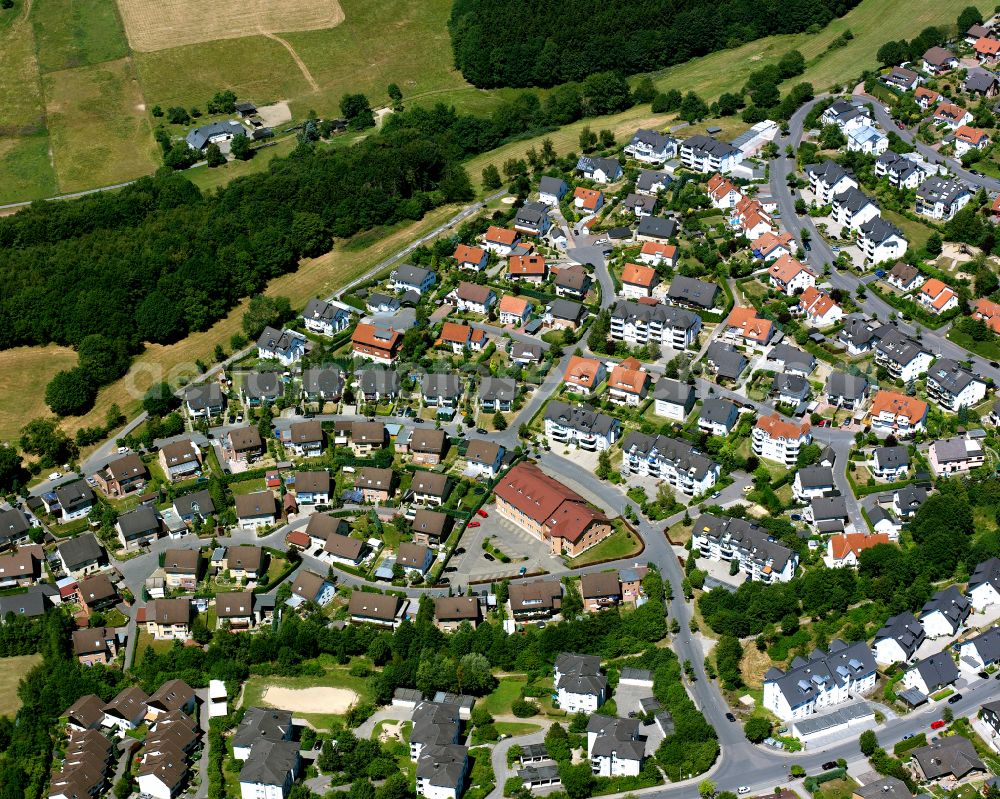 Meinerzhagen from the bird's eye view: Single-family residential area of settlement in Meinerzhagen in the state North Rhine-Westphalia, Germany