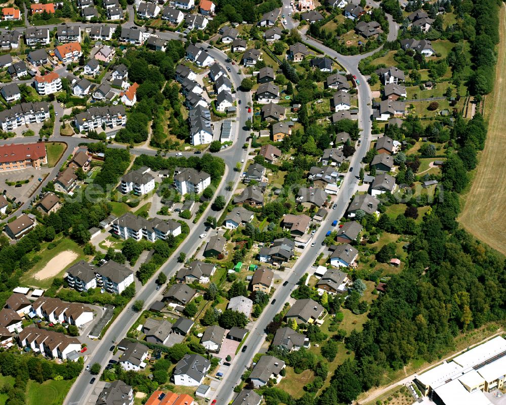 Aerial image Meinerzhagen - Single-family residential area of settlement in Meinerzhagen in the state North Rhine-Westphalia, Germany