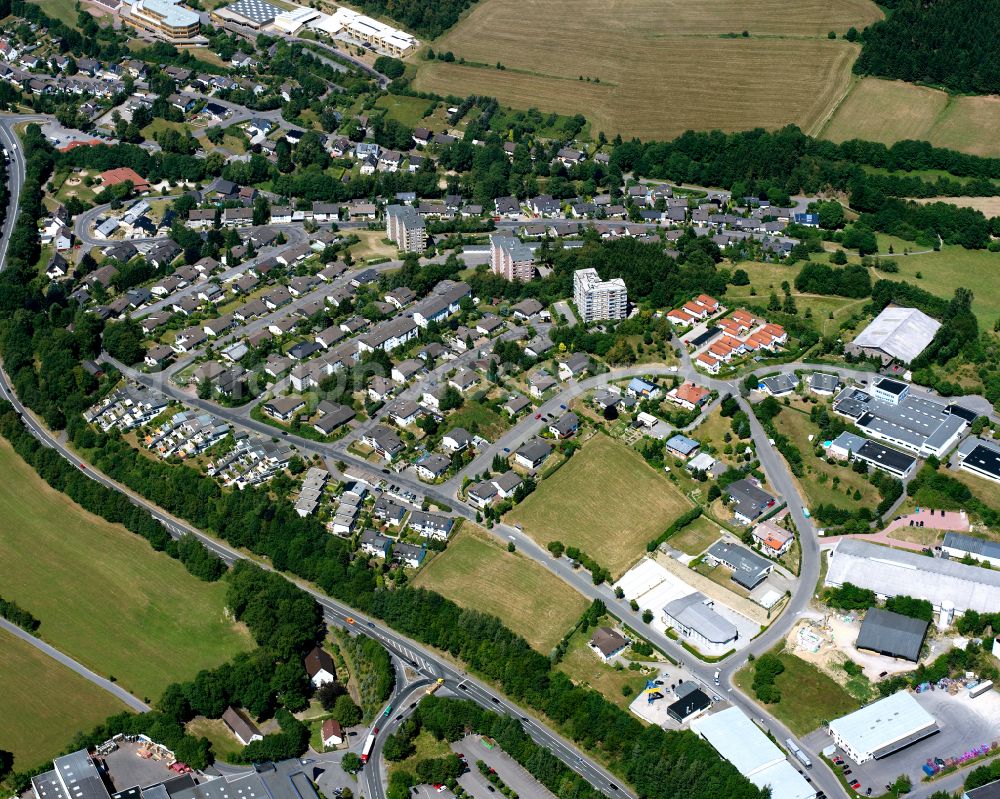 Aerial image Meinerzhagen - Single-family residential area of settlement in Meinerzhagen in the state North Rhine-Westphalia, Germany