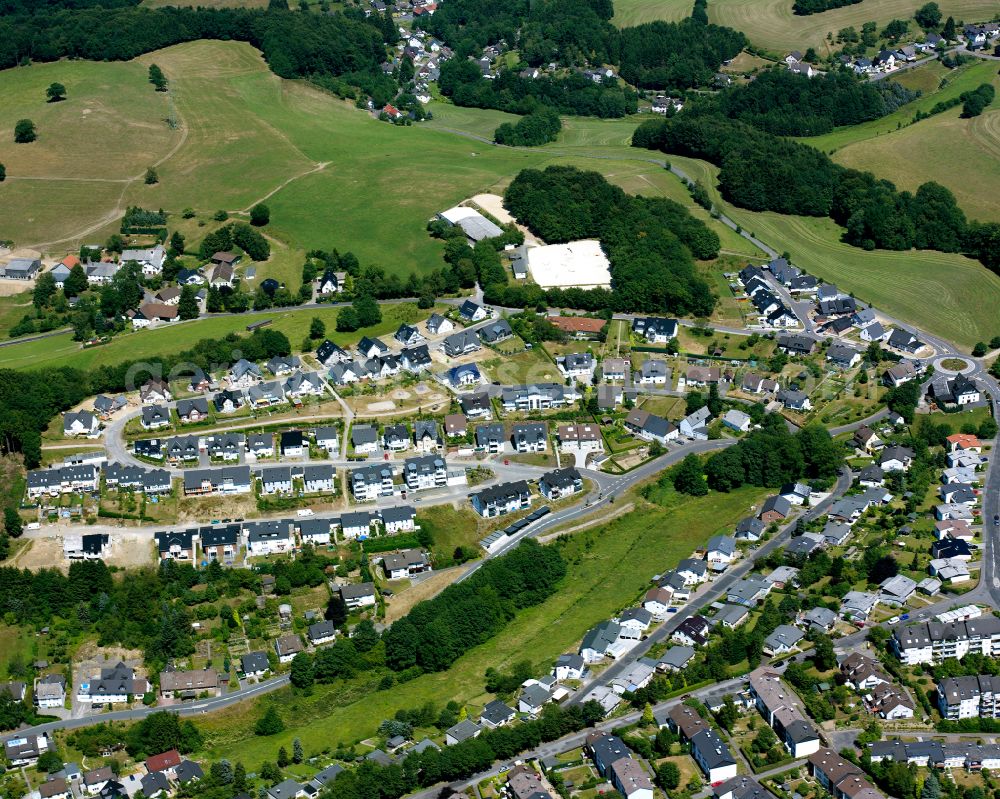 Meinerzhagen from above - Single-family residential area of settlement in Meinerzhagen in the state North Rhine-Westphalia, Germany