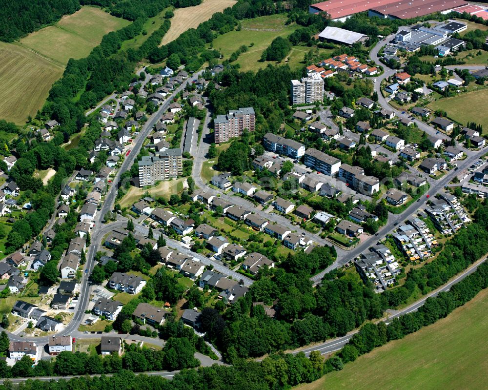 Meinerzhagen from above - Single-family residential area of settlement in Meinerzhagen in the state North Rhine-Westphalia, Germany