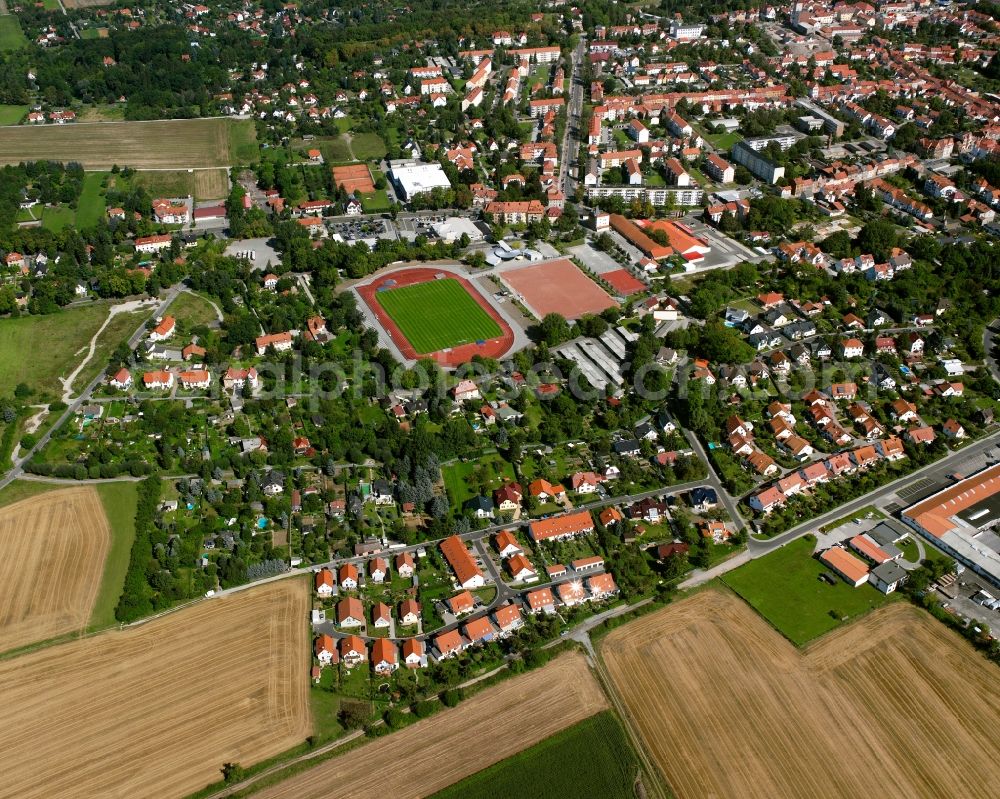 Aerial photograph Mühlhausen/Thüringen - Single-family residential area of settlement in Mühlhausen in the state Thuringia, Germany