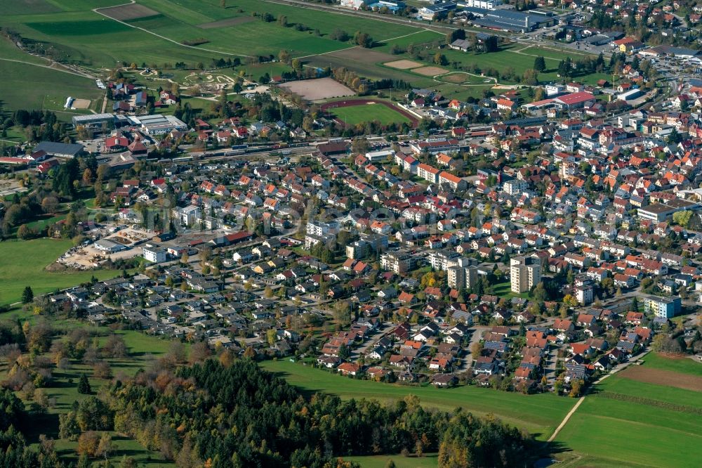 Münsingen from the bird's eye view: Single-family residential area of settlement in Muensingen in the state Baden-Wuerttemberg, Germany