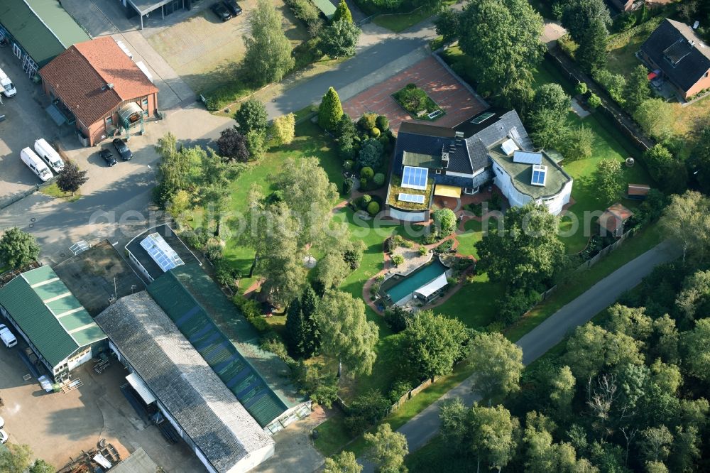 Aerial image Munster - Single-family residential area of settlement An der Raubkammer in Munster in the state Lower Saxony