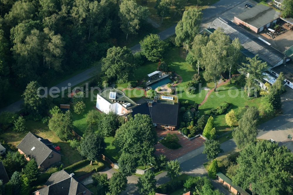 Munster from the bird's eye view: Single-family residential area of settlement An der Raubkammer in Munster in the state Lower Saxony