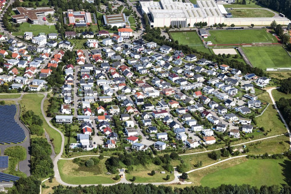 Aerial image Mutlangen - Single-family residential area of settlement in Mutlangen in the state Baden-Wuerttemberg, Germany