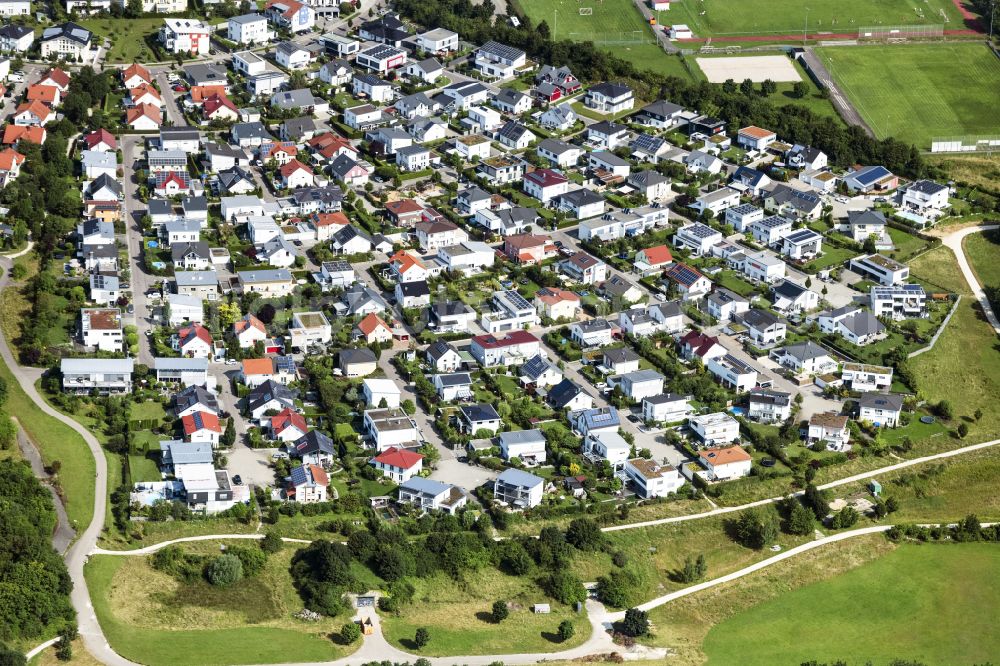 Aerial image Mutlangen - Single-family residential area of settlement in Mutlangen in the state Baden-Wuerttemberg, Germany