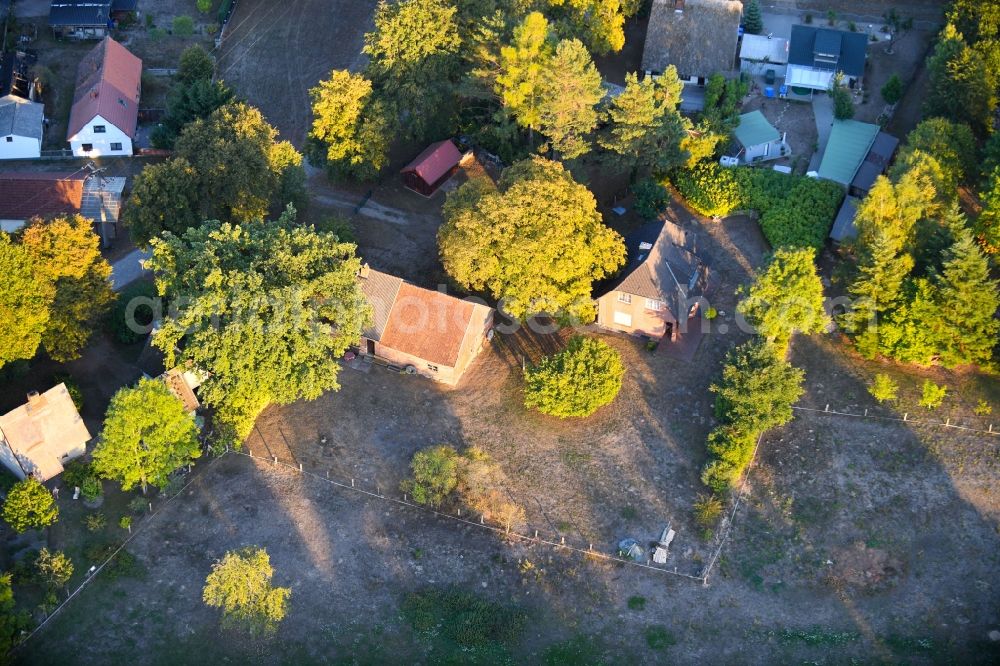 Nausdorf from above - Single-family residential area of settlement in Nausdorf in the state Brandenburg, Germany