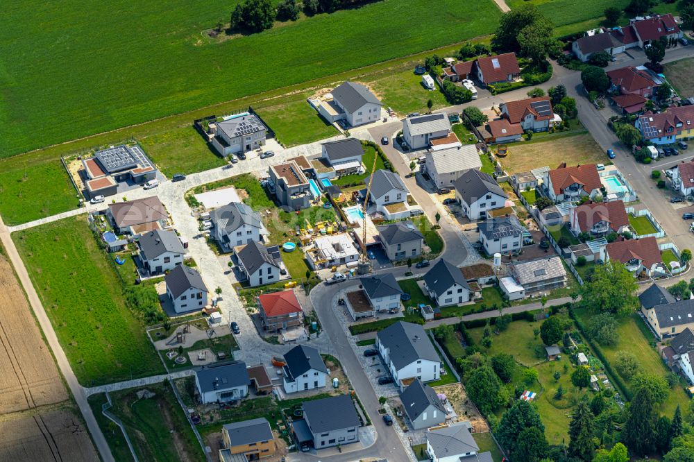 Mahlberg from the bird's eye view: Single-family residential area of settlement neu in Mahlberg in the state Baden-Wuerttemberg, Germany