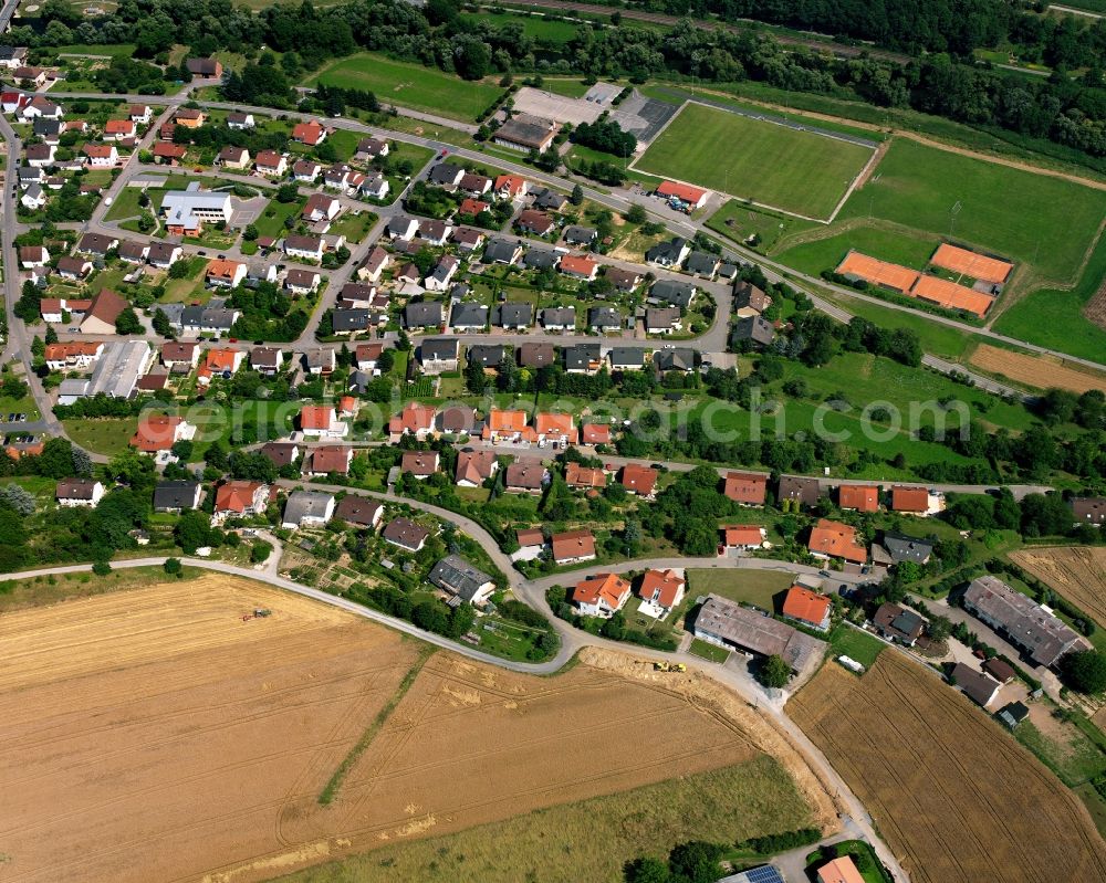 Aerial image Neudenau - Single-family residential area of settlement in Neudenau in the state Baden-Wuerttemberg, Germany