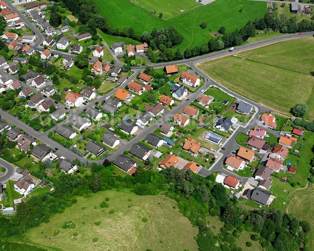 Aerial image Nieder-Gemünden - Single-family residential area of settlement in Nieder-Gemünden in the state Hesse, Germany