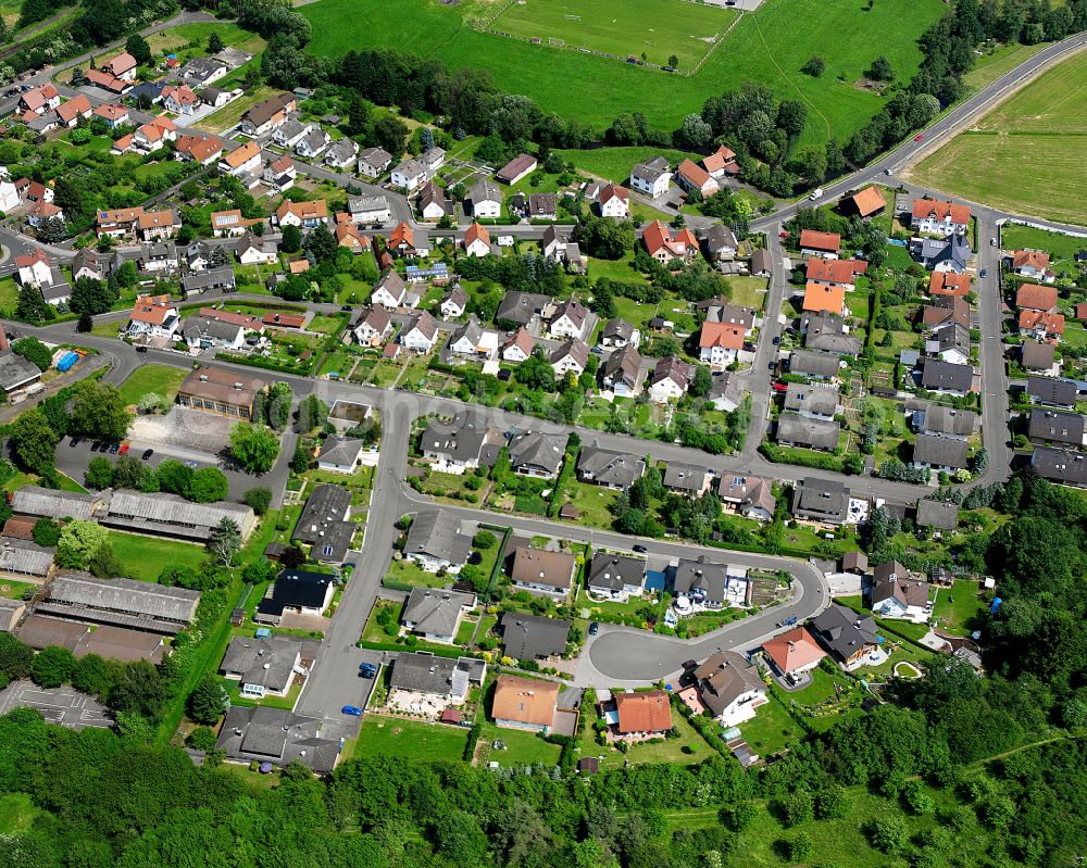 Aerial photograph Nieder-Gemünden - Single-family residential area of settlement in Nieder-Gemünden in the state Hesse, Germany