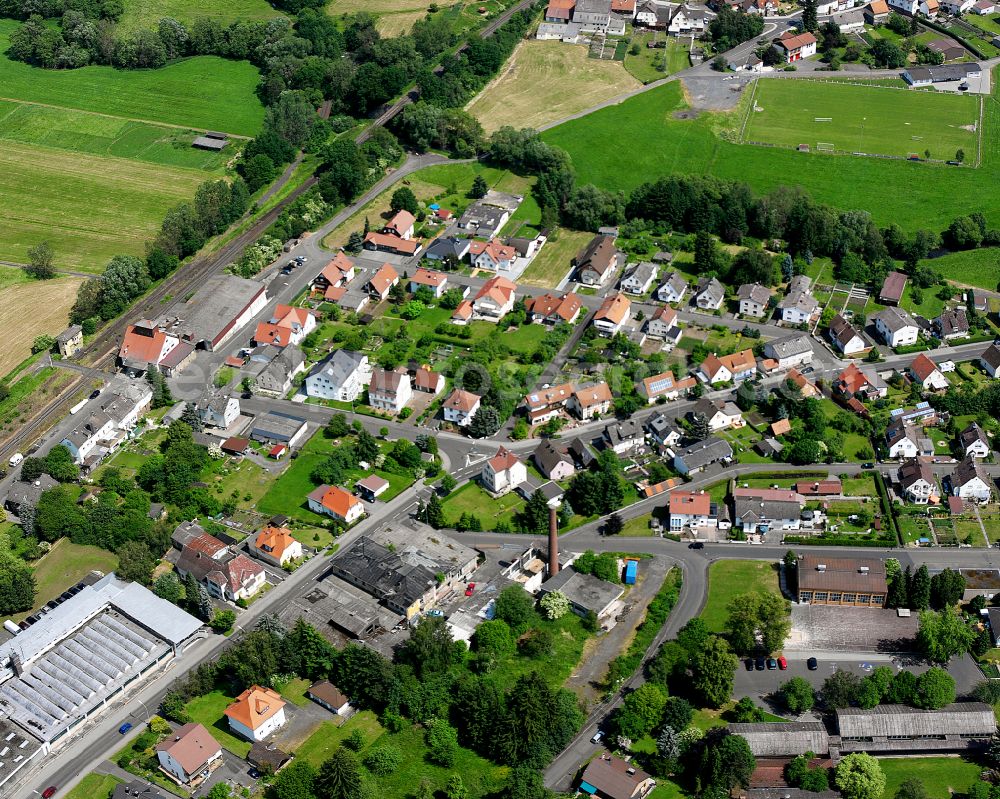 Nieder-Gemünden from above - Single-family residential area of settlement in Nieder-Gemünden in the state Hesse, Germany