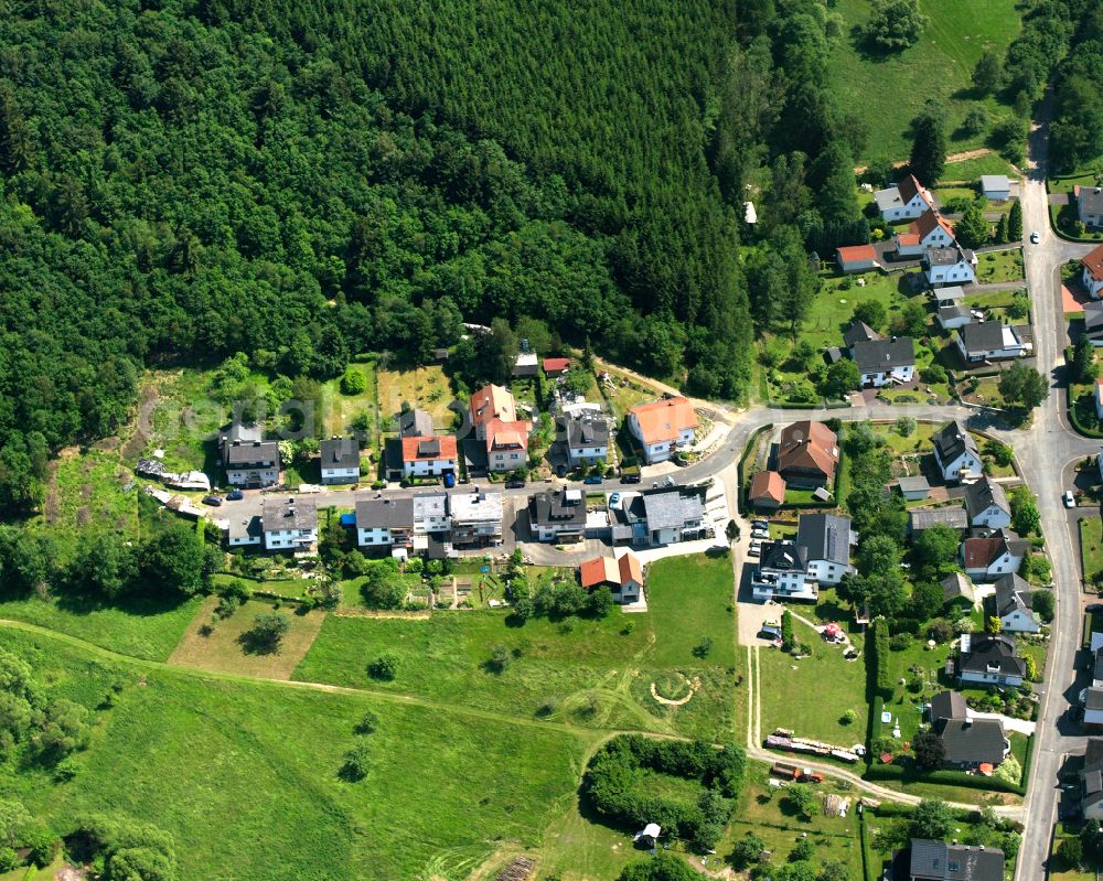 Niederroßbach from above - Single-family residential area of settlement in Niederroßbach in the state Hesse, Germany