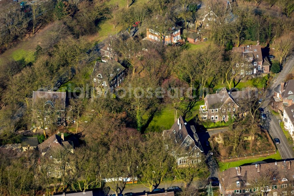 Oberhausen from above - Single-family residential area of settlement Grafenbusch in Oberhausen in the state North Rhine-Westphalia