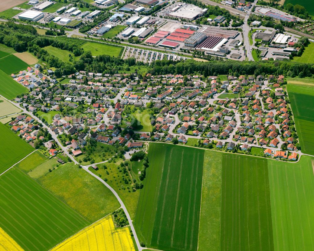 Aerial image Oberhöfen - Single-family residential area of settlement in Oberhöfen in the state Baden-Wuerttemberg, Germany