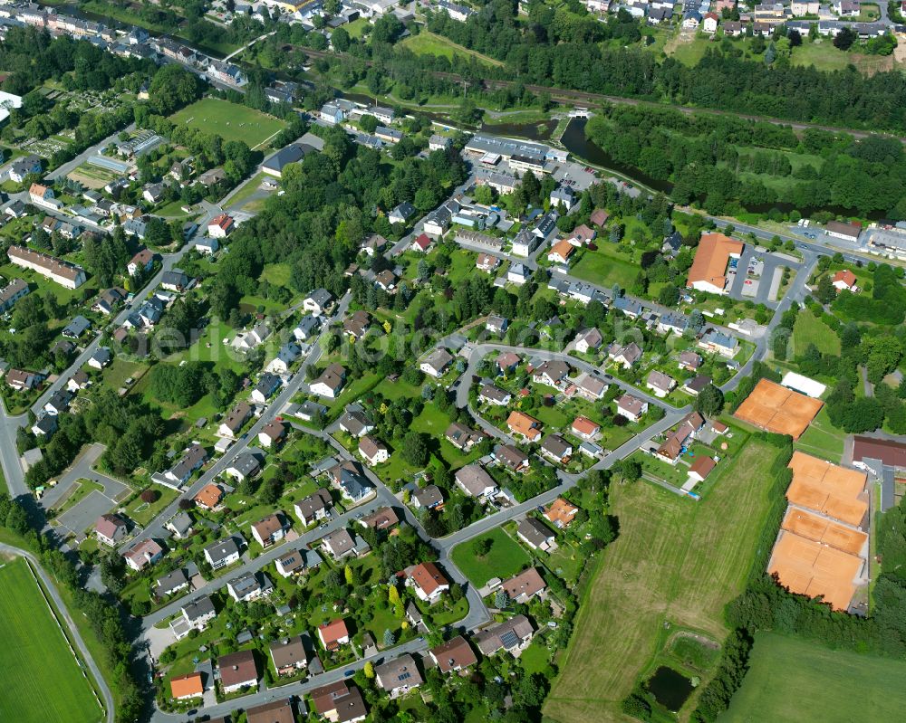 Aerial photograph Oberkotzau - Single-family residential area of settlement on street Ostpreussenstrasse in Oberkotzau in the state Bavaria, Germany