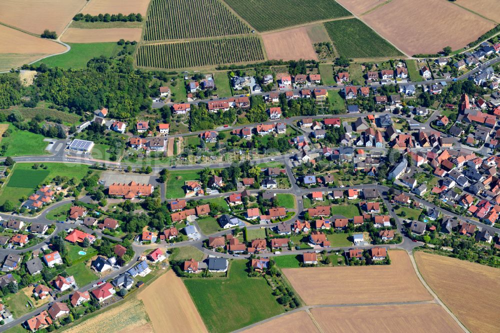 Oberleinach from above - Single-family residential area of settlement in Oberleinach in the state Bavaria, Germany