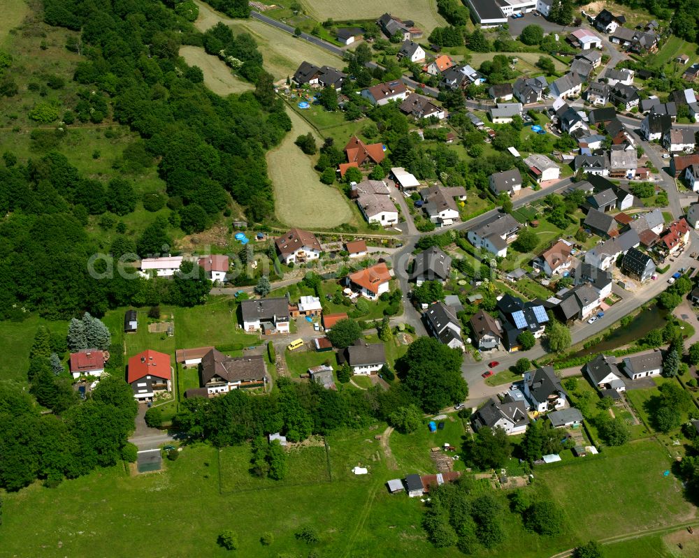 Aerial image Oberroßbach - Single-family residential area of settlement in Oberroßbach in the state Hesse, Germany