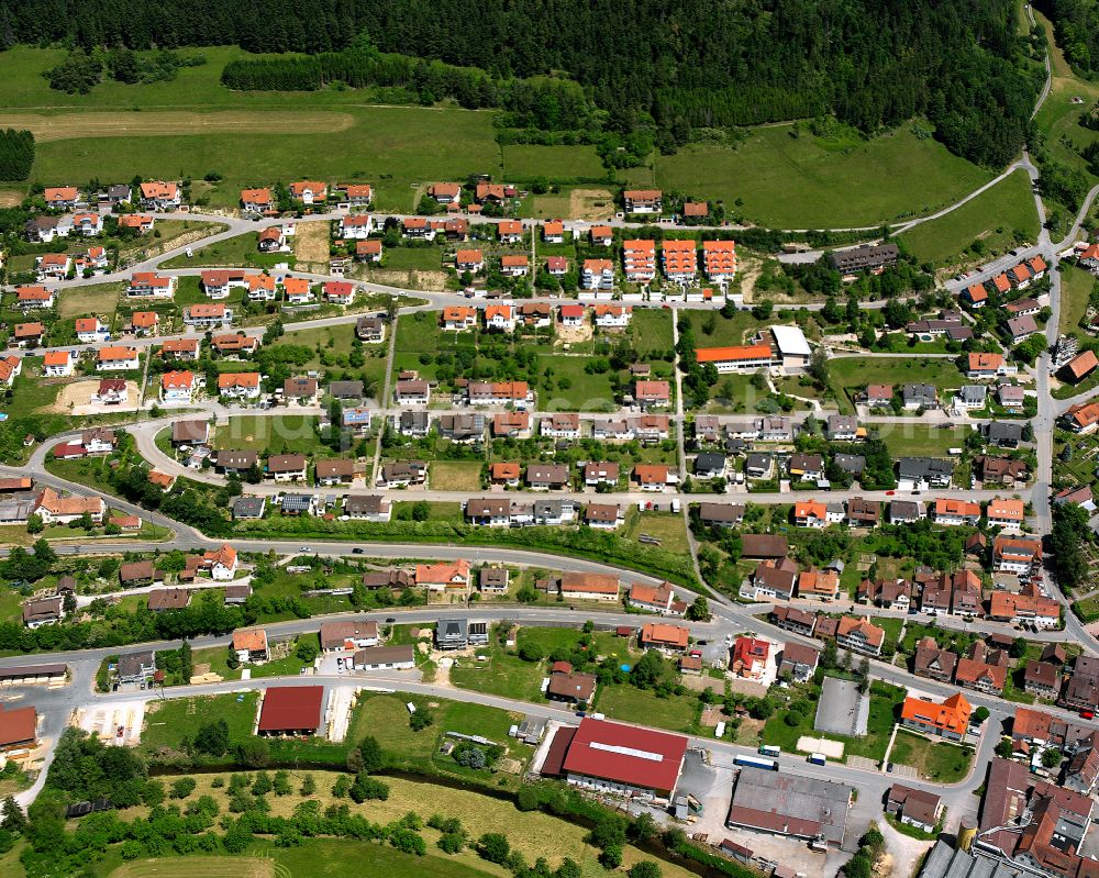 Oberschwandorf from above - Single-family residential area of settlement in Oberschwandorf in the state Baden-Wuerttemberg, Germany