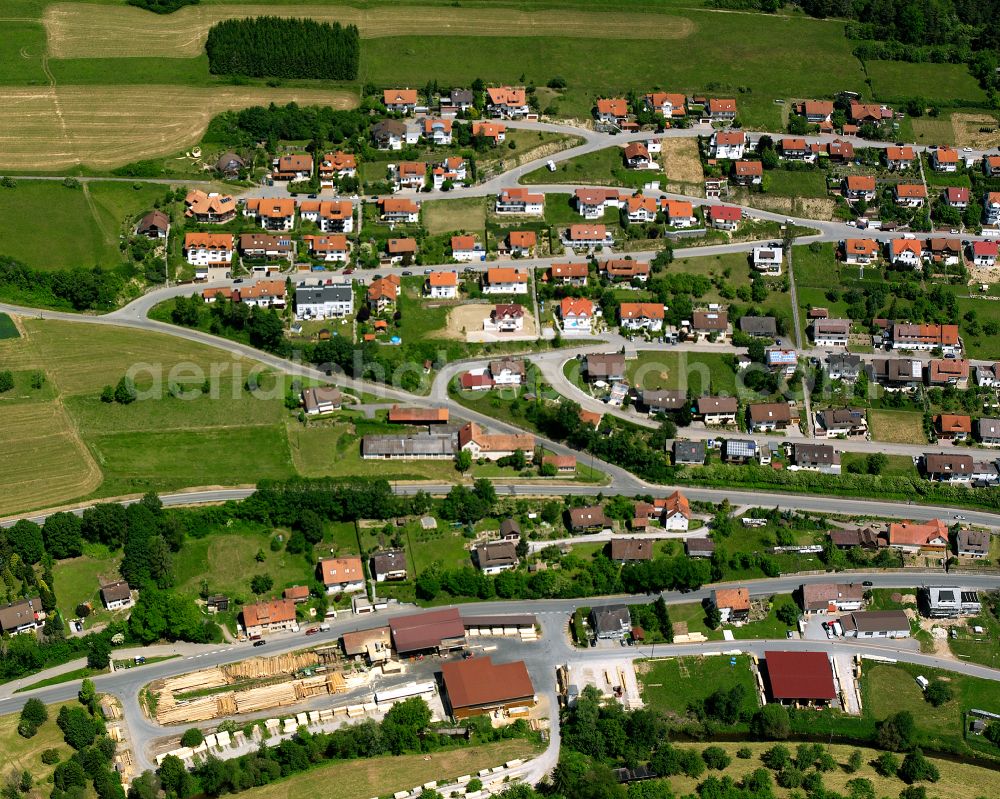 Oberschwandorf from the bird's eye view: Single-family residential area of settlement in Oberschwandorf in the state Baden-Wuerttemberg, Germany